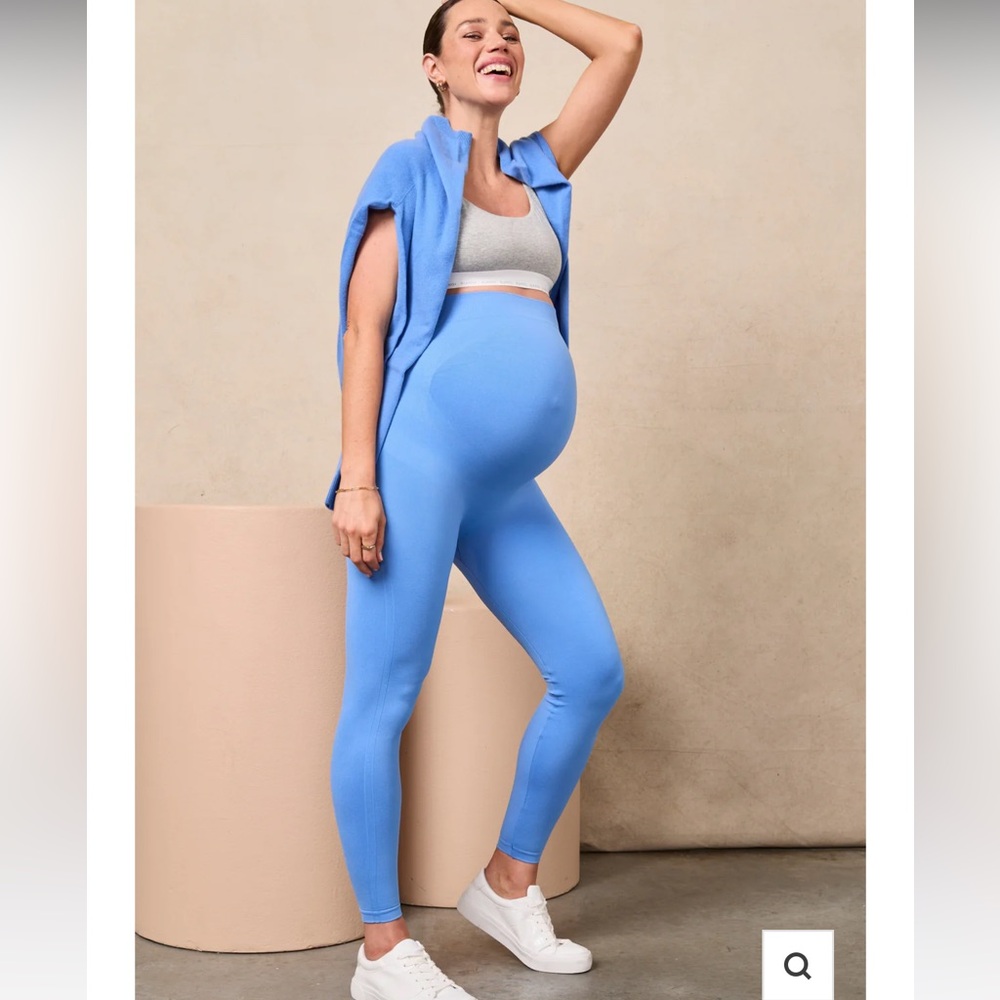 Blanqi maternity leggings in blue size medium